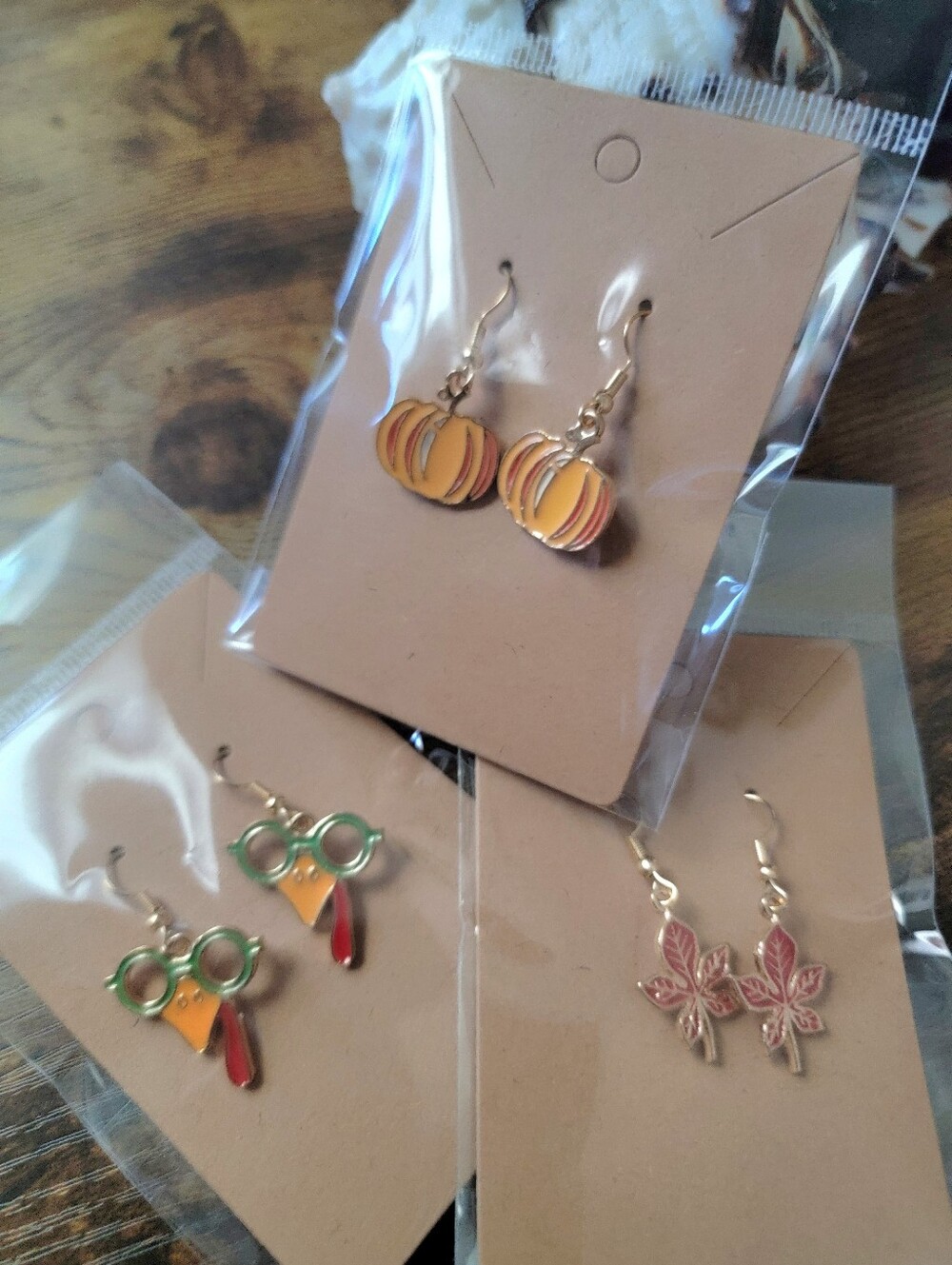 3pcs Fall Earrings Pumpkin Dangle Earrings - Orange Fall Earrings